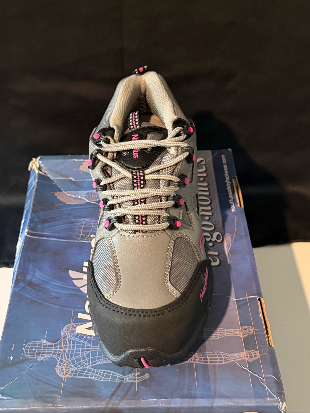 Nautilus Gray and Pink Women's Trail Walking Shoe (COMPOSITE TOED)